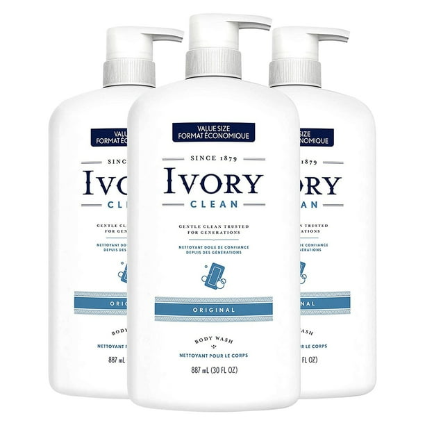 Ivory Clean Original Body Wash 30 oz (Pack of 3)