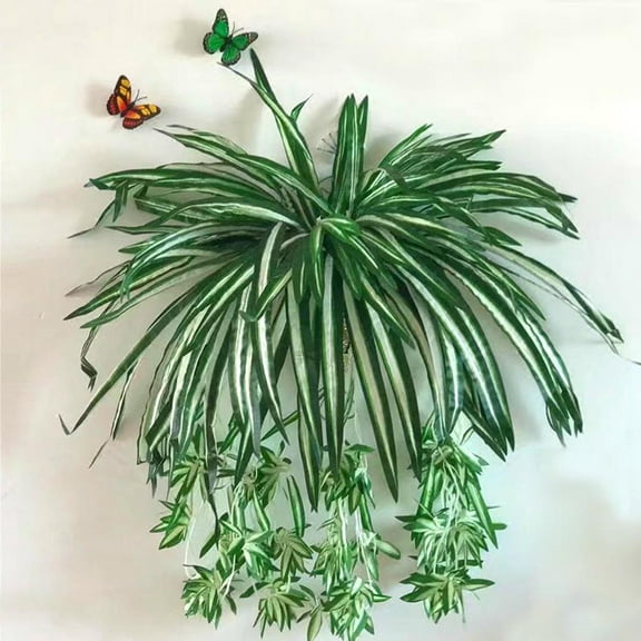 Limei 1 Pack Artificial Bracketplant chlorophytum Silk Spider Flowers Bonsai Wall Hanging Plants for Home Decor