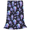 thumbnail image 2 of Pofeuu flower Skull crystal Print Ultra-Soft Micro Fleece Blanket,for Bed Or Sofa,All Season Throw Blankets Flannel Blanket-60"x50", 2 of 7