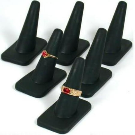 Display Jewelry Showcase Stands - 6 Black Rubber Ring Finger Jewelry Holder Showcase Display Stands