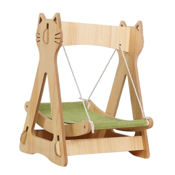 Cat Hammock Cat Sleeping Bed Cat Furniture Durable Wooden Frame Pet Bed Lounger Pet Hanging Swing Activity Toy for Indoor Cats Easy Assembly Style A