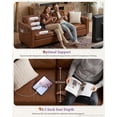thumbnail image 2 of LAZZO 65" Loveseat Sofa, 2-Seater Tufted Faux Leather Couch with Charging Ports for Living Room and Office, Brown, 2 of 8