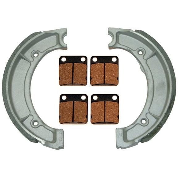 Front Brake Pads & Rear Brake Shoes fits Yamaha Big Bear 350 400 Kodiak 400