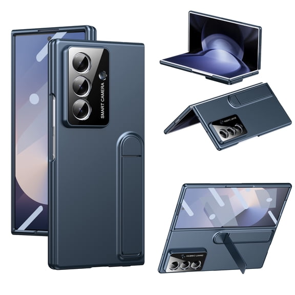 Corliven for Samsung Galaxy Z Fold 7 Case with Built-In Screen Protector, Hard PC Shock Protection and Camera Lens Protection, Blue