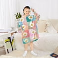 thumbnail image 6 of FORMRS Wearable Blanket Hoodie with Sleeves for Kids Cozy Flannel Sweatshirt, Pink Checkered Daisy, 6 of 7