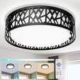 thumbnail image 7 of DingLiLighting 18.5" LED Modern Ceiling Light with Remote Black Flush Mount Light Fixture Dimmable for Living Room Bedroom Kitchen Dining, 3 Color Changeable, 7 of 7