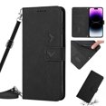 thumbnail image 1 of For Iphone 14 Pro Skin Feel Heart Pattern Leather Phone Case With, iPhone 13 Pro Max, 1 of 6