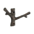 thumbnail image 3 of Handcrafted Model Ships K-9128-rc 5 x 2 x 3.5 in. Rustic Copper Cast Iron Forked Tree Branch Decorative Metal Double Wall Hooks, 3 of 5