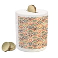 thumbnail image 2 of Geometric Piggy Bank, Oriental Floral Display in Old Fashioned Traditional Style Textured Craft Motif, Ceramic Coin Bank Money Box for Cash Saving, 3.6" X 3.2", Multicolor, by Ambesonne, 2 of 4