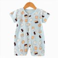 thumbnail image 2 of NIEWTR Newborn Infant Baby Romper Short Sleeve Soft Casual Jumpsuit Breathable Playsuit 0-24 Months Clothes Baby Pajamas(A-Light Blue,18-24 Months), 2 of 4