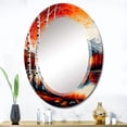 thumbnail image 4 of DESIGN ART Designart 'Red And Orange Birch Trees By The Lake VI' Printed Landscape Lake Mountains Wall Mirror 24in.x36in., 4 of 5