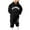 A01-Black, variant on Caqnni School Sports Team Warm-Up Outfit: Girls' Matching Hoodie and Sweatpants Set for Before/After Games and Team Spirit(A01-Grey,4-5 Years)