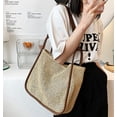 thumbnail image 3 of LHSHID Women Straw Bags Summer Rattan Hand-Woven Beach Large Tote Bag Fashion Handbag with PU Strap, 3 of 6