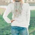 thumbnail image 4 of Vedolay Women's Fall Tops Womens Long Sleeve Tops Waffle Knit Fashion Cropped Casual V Neck Top,White L, 4 of 5