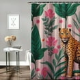 Orinice Leopard Shower Curtain Wild Animal Leopard Cheetah Green