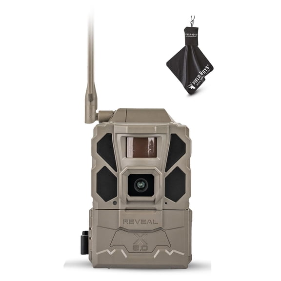 TACTACAM Reveal X Gen 3.0 Cellular Trail Camera - Multi Carrier, HD Photos & Videos, Pre-Installed Antenna, Built-in GPS, Best Battery Life, Low-Glow, Fast Trigger Speed   Cleaning Cloth 1 PK