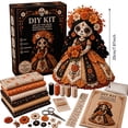 thumbnail image 3 of Butterfly Sugar Skull Patchwork Doll DIY Sewing Kit, Complete Fabric Embroidery Craft Set with All Supplies for Adult Handmade Day of The Dead Decor Gift 20cm, 3 of 4
