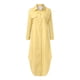 thumbnail image 3 of Gibobby Vestido largo de playa de verano para mujer Vestido de camisa con abertura sexy con botones de solapa a la moda para mujer(Amarillo,G), 3 of 5