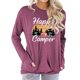 thumbnail image 2 of Camiseta Cuello Redondo Manga Larga Bolsillo Estampado Cómoda Blusa Casual para Mujer Amaranto S, 2 of 6
