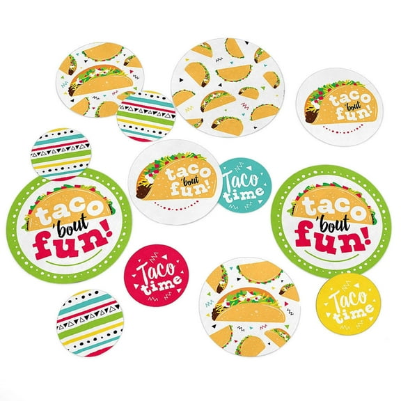 Big Dot of Happiness Taco 'Bout Fun - Fiesta Giant Circle Confetti - Party Decorations - Large Confetti 27 Count