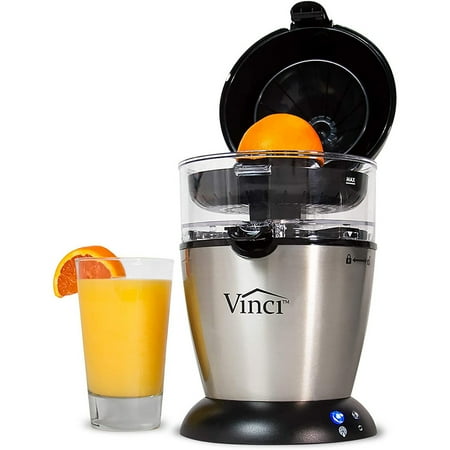 

Hands-Free Patented Electric Citrus Juicer 1-Button Easy Press Lemon Lime Orange Grapefruit Juice Squeezer Easy To Clean Juicer Machine Black/Stainless Steel