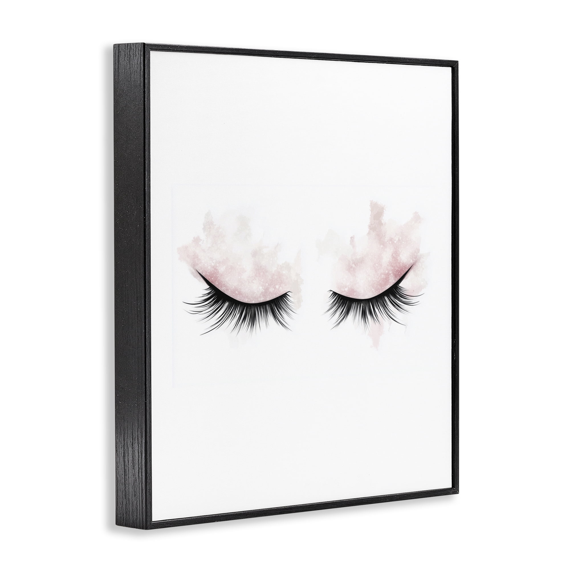 Pastel Pink Makeup & Lashes Black Framed Giclee Art, design by Christine Simpson Art