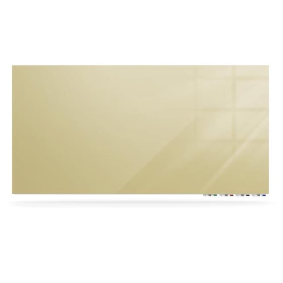 Ghent Manufacturing ARIASN84BG Aria 8 x 4 ft. Low Profile 0.25 in. Vertical Beige Glassboard with 4 Markers & Eraser