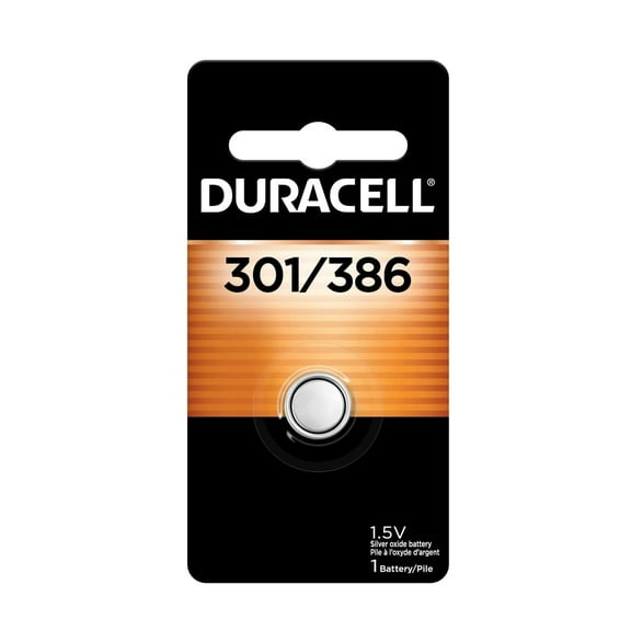 Duracell 301/386 1.5-Volt Silver Oxide Button Battery - Long-Lasting Power & Corrosion Protection - Use for Watches, Medical Devices, Toys, Thermometers, Calculators & Electronic Devices - Pack of 3