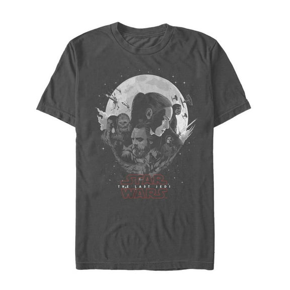 Men's Star Wars The Last Jedi Planet Logo Graphic Tee Charcoal Large