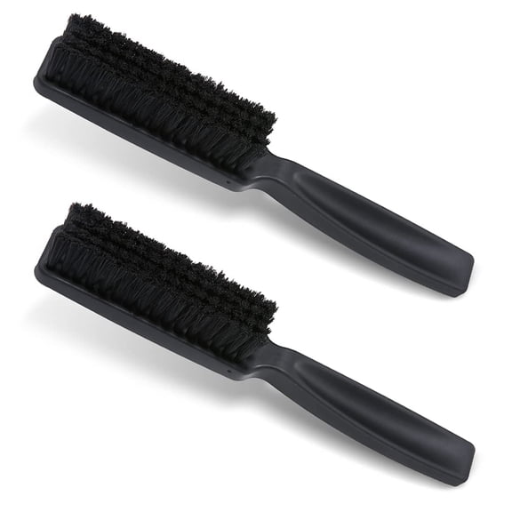2 Pieces Barber Blade Cleaning Brush Clipper Cleaning, Barber Fade Brush Nylon Brush Tool Barber Styling Beard Brush for Men - Black