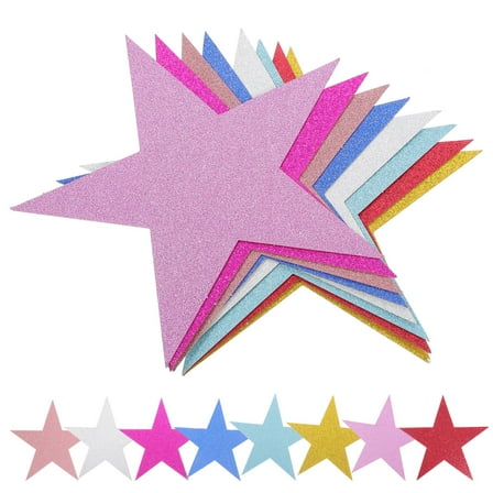 UPOUART 80pcs Star Cutouts Paper Assorted Colors for Classroom Decorations, Party Supplies, Crafts, and Themed Events