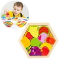 thumbnail image 3 of lionlar Wooden Puzzle Games Educational Toy Stacking Blocks Cartoon Shape Pattern Fruit, 3 of 9