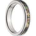 thumbnail image 3 of 4mm Half-Round Titanium Ring with a Mossy Oak New Break Up Camo Inlay, 3 of 3