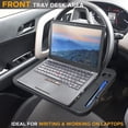 thumbnail image 2 of EcoNour 2 in 1 Car Steering Wheel Desk, Tray for Laptop Car Mount with Pen Holder| Food Tray for Eating with Drinks Holder | Multipurpose Travel Car Accessories, 2 of 8