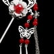 thumbnail image 5 of Palillo de cabellero con Borlas Pasador Horquilla de Cabello Nupcial Joyas de Mujer para Cóctel rojo, 5 of 8