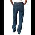 thumbnail image 3 of Pantalones Vaqueros de Pierna para Mujer, Tiro Bajo, Holgados, de Pierna Recta, Estilo Boyfriend, Vaqueros Casuales Sueltos, Estilo Chica Y2K Azul Oscuro S, 3 of 9