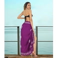 thumbnail image 4 of HAPPY BAY Women's Beachwear Summer Bikini Wraps Beach Wrap Sarong Coverups Skirt Bathing suit Swim Cover up Swimwear Swimsuit Coverups for Women One Size Purple, Solid, 4 of 5