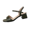 thumbnail image 2 of hoksml Women's Square Toe Block Heel Sandals, Adjustable Ankle Strap Dress Shoes, Multicolor, 2 of 9