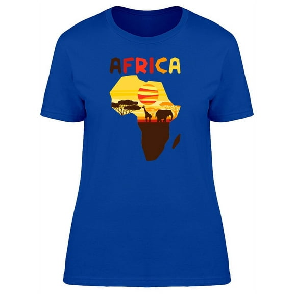 African Map With Fauna T-Shirt Women -Image by Shutterstock, Female XX-Large