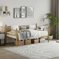 thumbnail image 2 of Twin Size Daybed Frame, Twin Size Metal Day Bed with Floral Headboard, Metal Sofa Bed Frame Modern Metal SOFE Bed Frame, Heavy Duty Steel Slats Supports Day Bed, 2 of 8