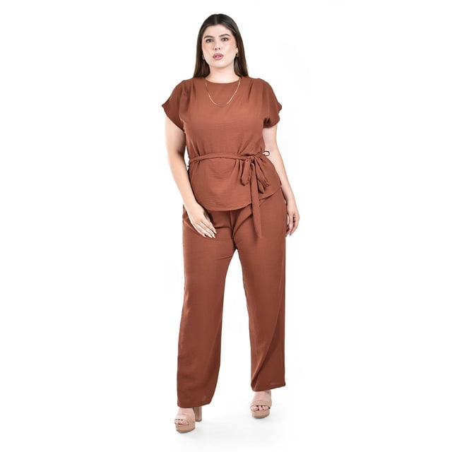 Set de tela ligera Roman Fashion /Tallas Extras, 4354 (Chedron) cafe 36