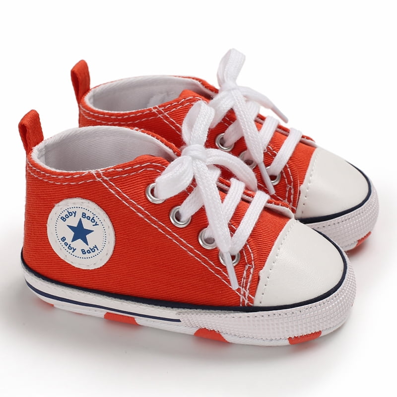 Newborn Toddler Baby Boys Girls Crib Prewalker Soft Sole Anti-slip Cotton Shoes