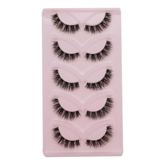 Unique Bargains 5 pares de pestañas postizas suaves 5D para sesión de fotos en negro