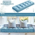 thumbnail image 4 of Bench Cushions for Indoor Furniture 42x16 in Velvet Kitchen Dining Piano Window Seat Cushion, Tufted Patio Porch Swing Thicken Bench Pad Memory Foam(Water Blue), 4 of 12