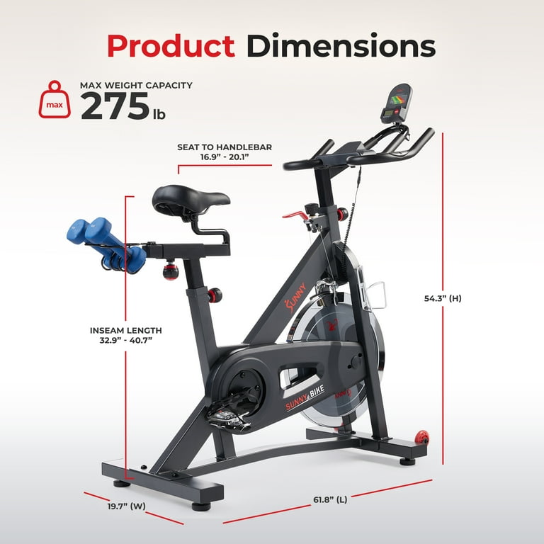 Sunny Health Fitness Smart Pro Indoor Cycling Exercise Bike Felt Resistance and Belt Drive with Bluetooth Free SunnyFit App SF B901SMART Walmart