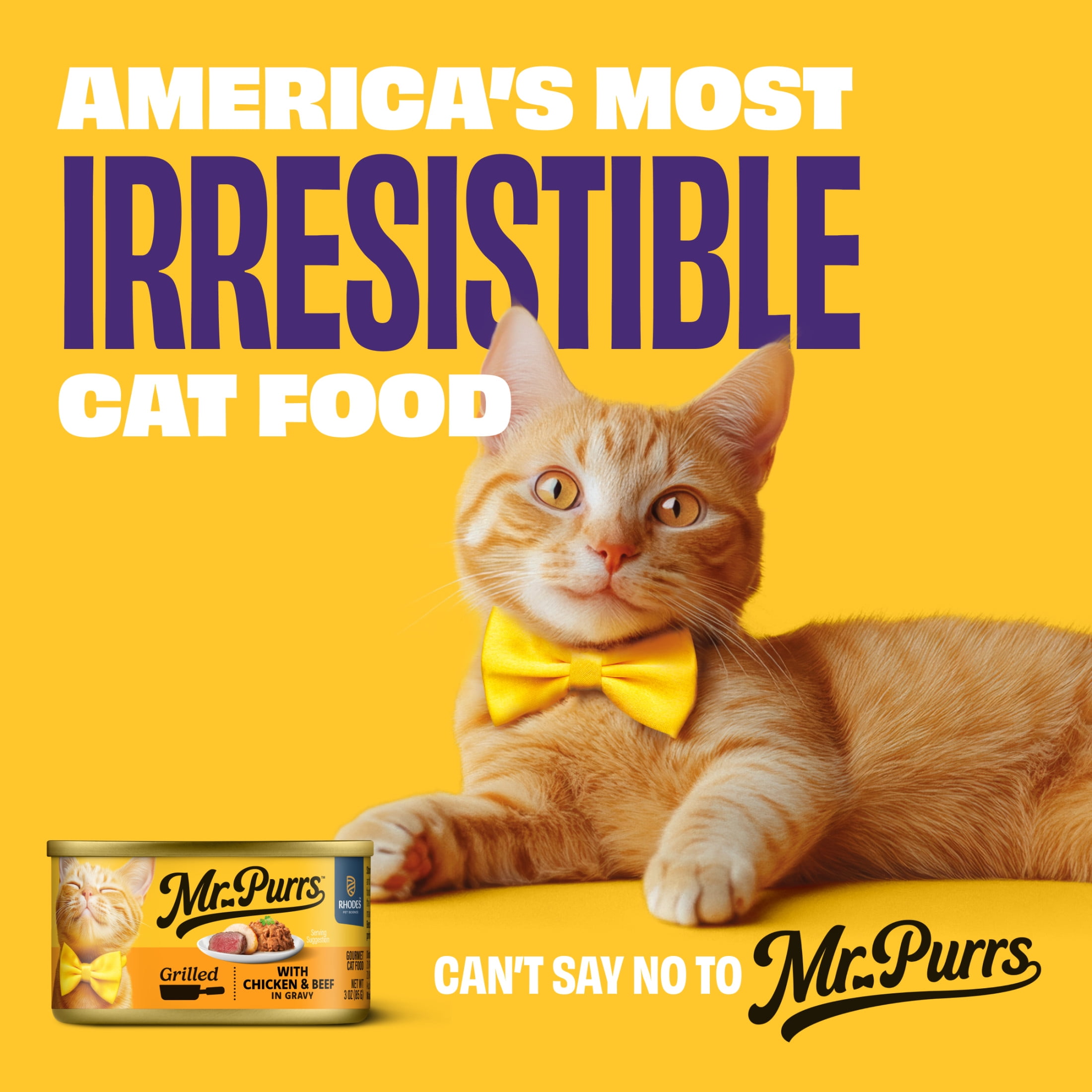 Mr Purrs Grilled Poultry & Beef Favorites in Gravy, Variety Pack, Wet Cat Food, 3 oz Can (30 Pack)