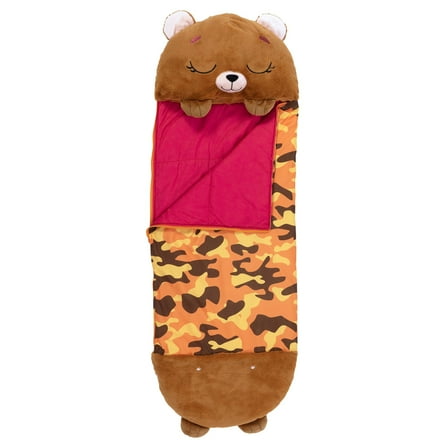Happy Nappers: Pillow & Sleepy Sack: Large - Benny The Brown Bear - 66 x 30", 2-In-1: Plush Animal Opens To Sleeping Bag, Soft Play Character, Kids 7 