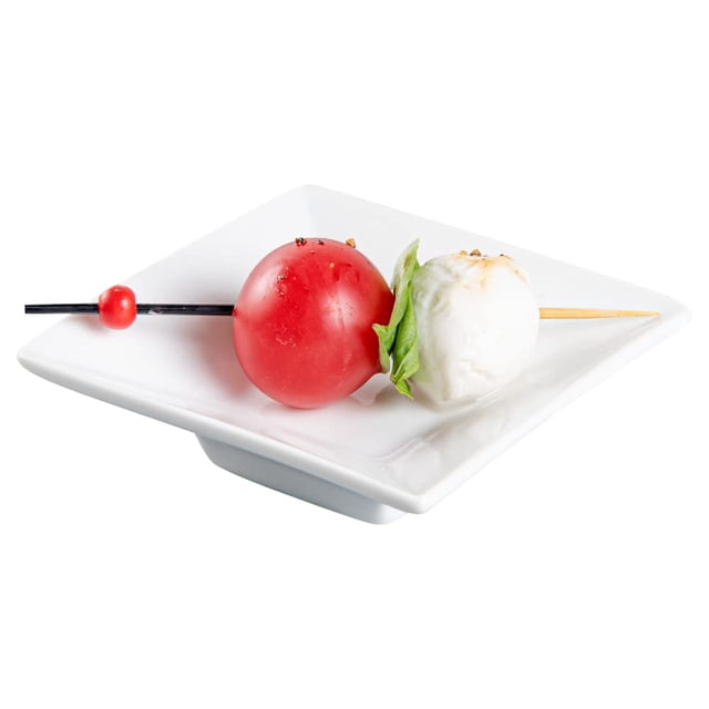 Restaurantware Mini Platos Cuadrados De 3 Pulgadas, 10 Platos Blancos Pequeños Cuadrados Para Aperitivos, Aptos Para Microondas, Aptos Para Horno, Platos Cuadrados De Porcelana Blanca Para Aperitivos,