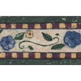 thumbnail image 1 of Yellow Blue Flowers Damask Beige Wallpaper Border Rugged Design, Roll 15' x 4.2'', 1 of 3