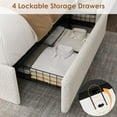 thumbnail image 6 of ChaoLink Full / Double Bed Frame with Storage Headboard,Upholstered Platform Bed Frame with Charging Station and LED Lights,No Box Spring Needed, Noise Free, 6 of 7